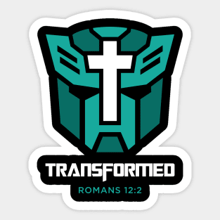 transformed romans 12 2 mint Sticker